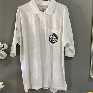 White Polo Shirt with Embroidered Logo DSP 2000 silent Sentry